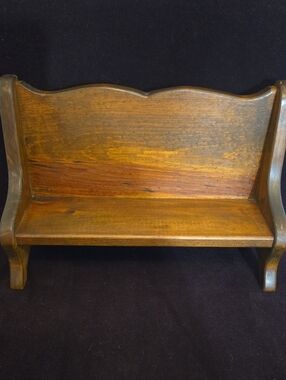 Vintage Miniature Wood Church Pew Bench